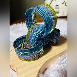 Multi  Colored beaded napkin holders for any occasion or gift giving.